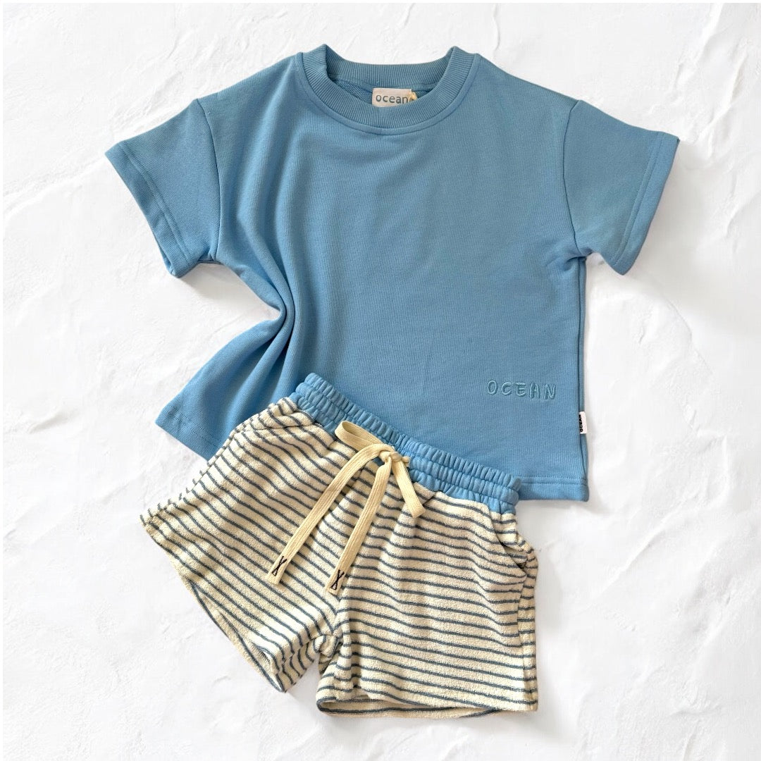 Ocean Blue/Stripe Shorts - Set