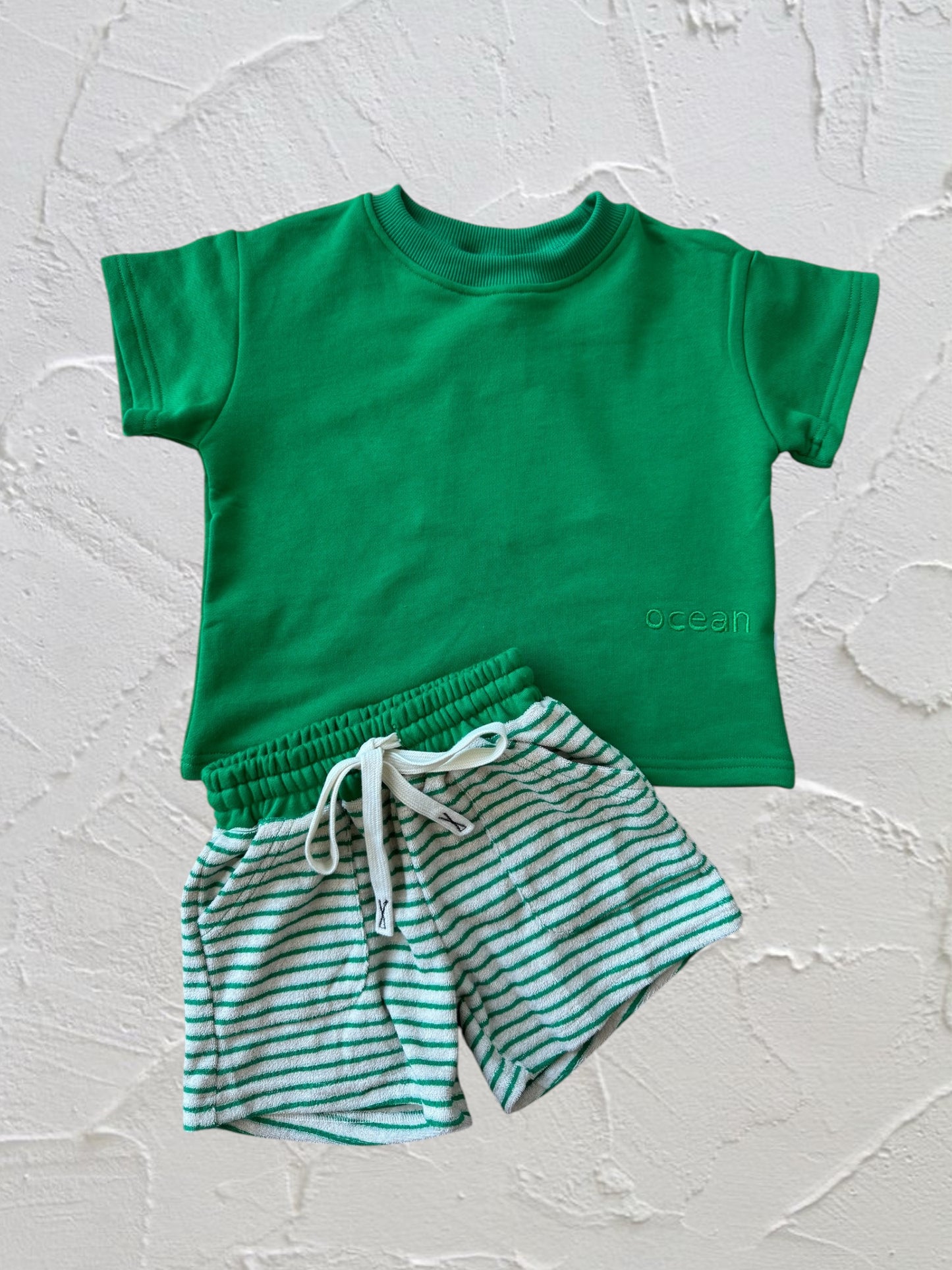 Green/Stripe Shorts - Set