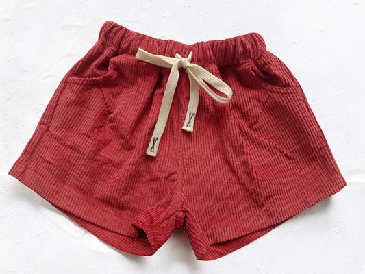 Corduroy Shorts - Red Velvet