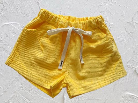 Corduroy Shorts - Lemon